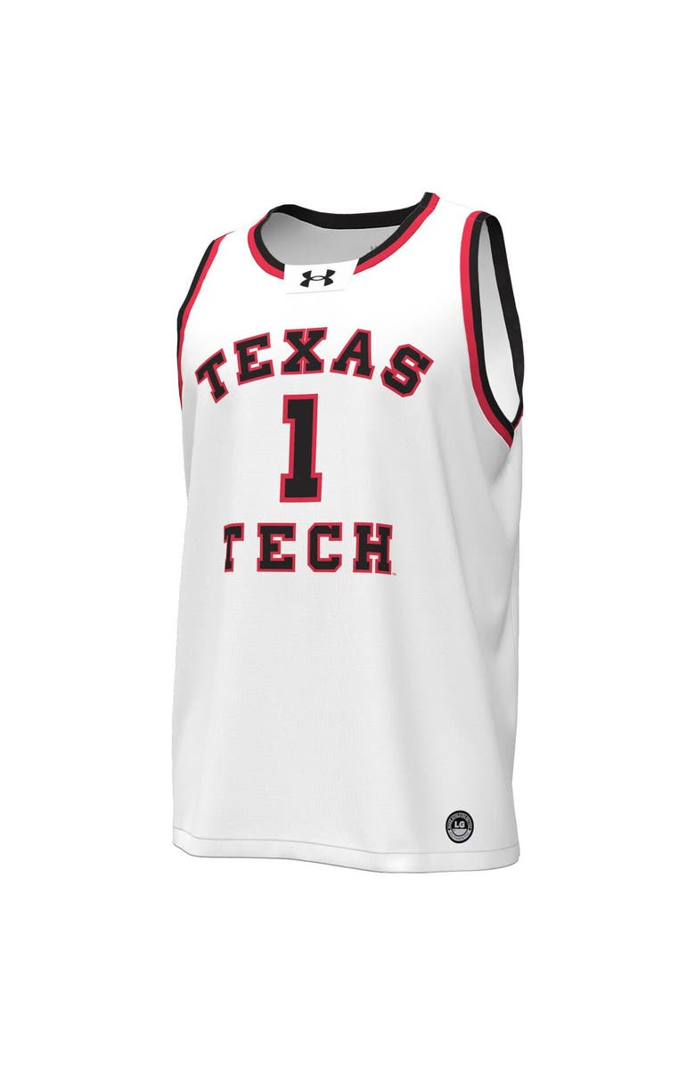 Under Armour Men's Under Armour #1 White Texas Tech Red Raiders Throwback Replica Basketball Jersey, Alternate, color, White