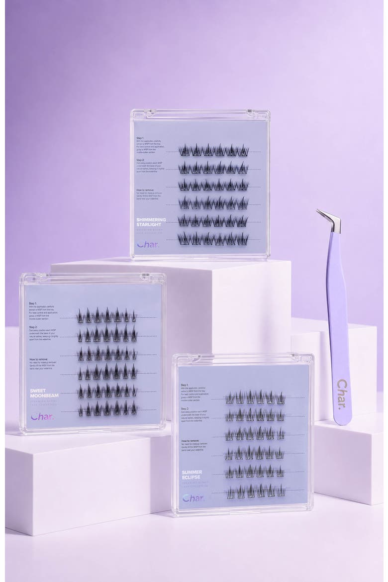 Dreaming Bunny Collection Pre-Glued Reusable Lashes and 45 Degree Tweezer, Alternate, color, Black