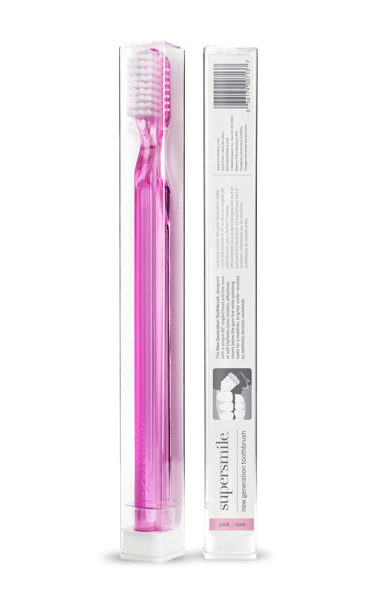 Supersmile 2-Pack New Generation 45° Patented Long Toothbrush, Alternate, color, Pink