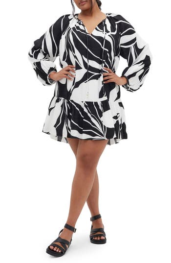 City Chic Palma Long Sleeve Minidress