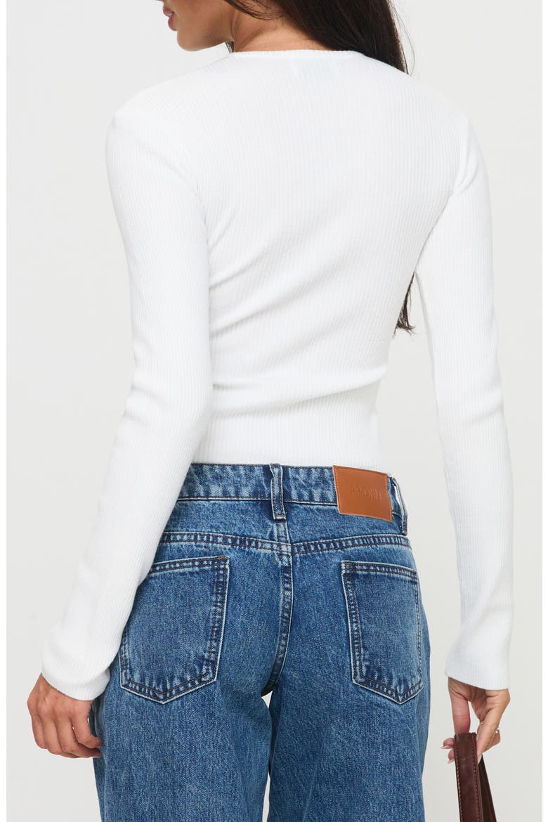Suzu Rib Cardigan, Alternate, color, WHITE