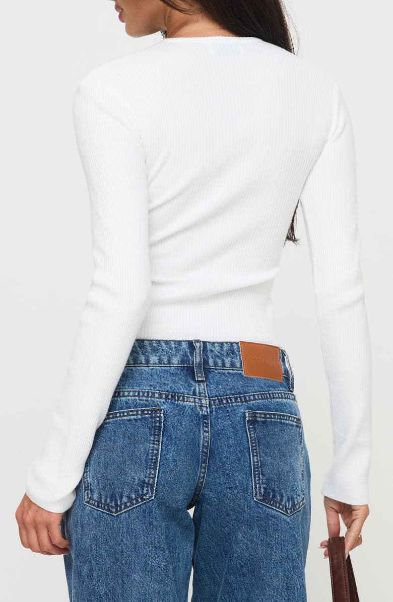 Princess Polly Suzu Rib Cardigan, Alternate, color, White