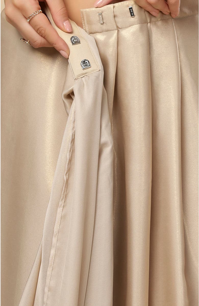 One Minute Saree<sup>®</sup> Deva Champagne Gold Shimmer Crepe Ready To Wear Saree, Alternate, color, 