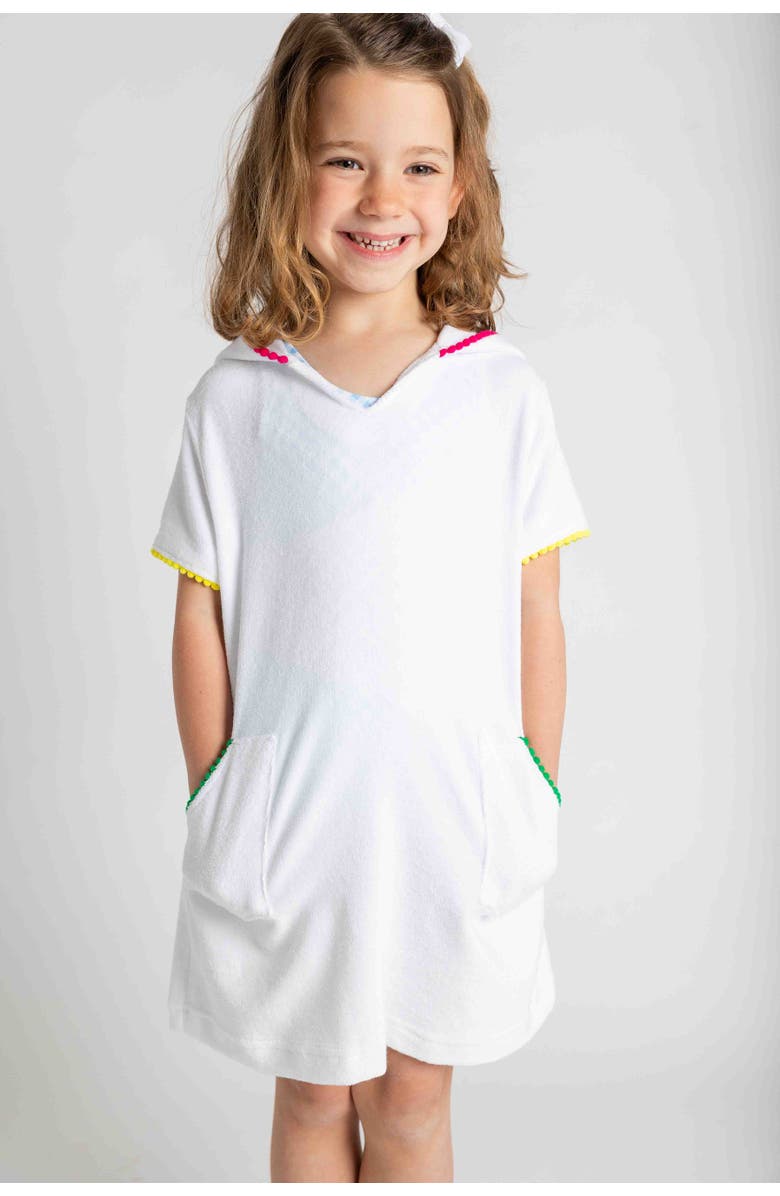 Florence Eiseman Terry Coverup With Pom Poms, Alternate, color, White