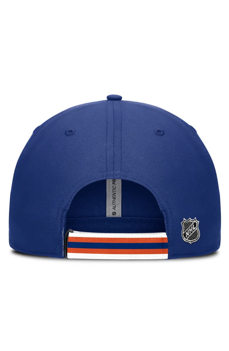 FANATICS Men's Fanatics Royal/Orange Edmonton Oilers Authentic Pro Ripstop Adjustable Hat, Alternate, color, Royal