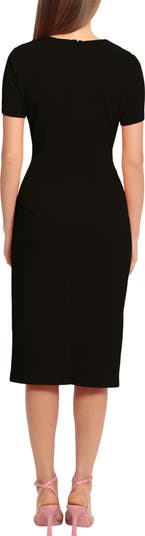 Ruched Short Sleeve Midi Dress