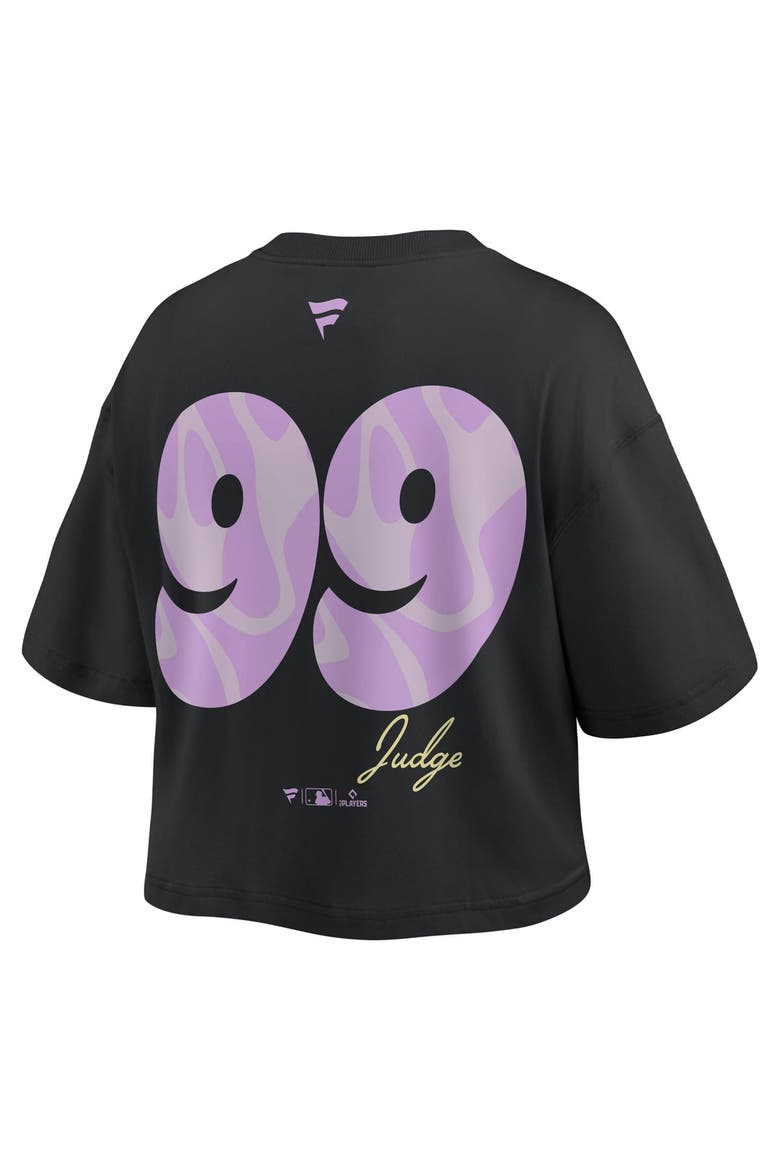 Women's Fanatics Aaron Judge Black New York Yankees Cropped Name & Number T-Shirt, Alternate, color, Black
