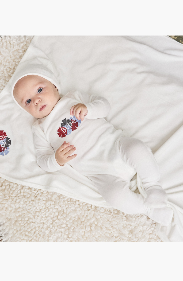 NoggiWear Clover Velour Beanie, Alternate, color, White Girl