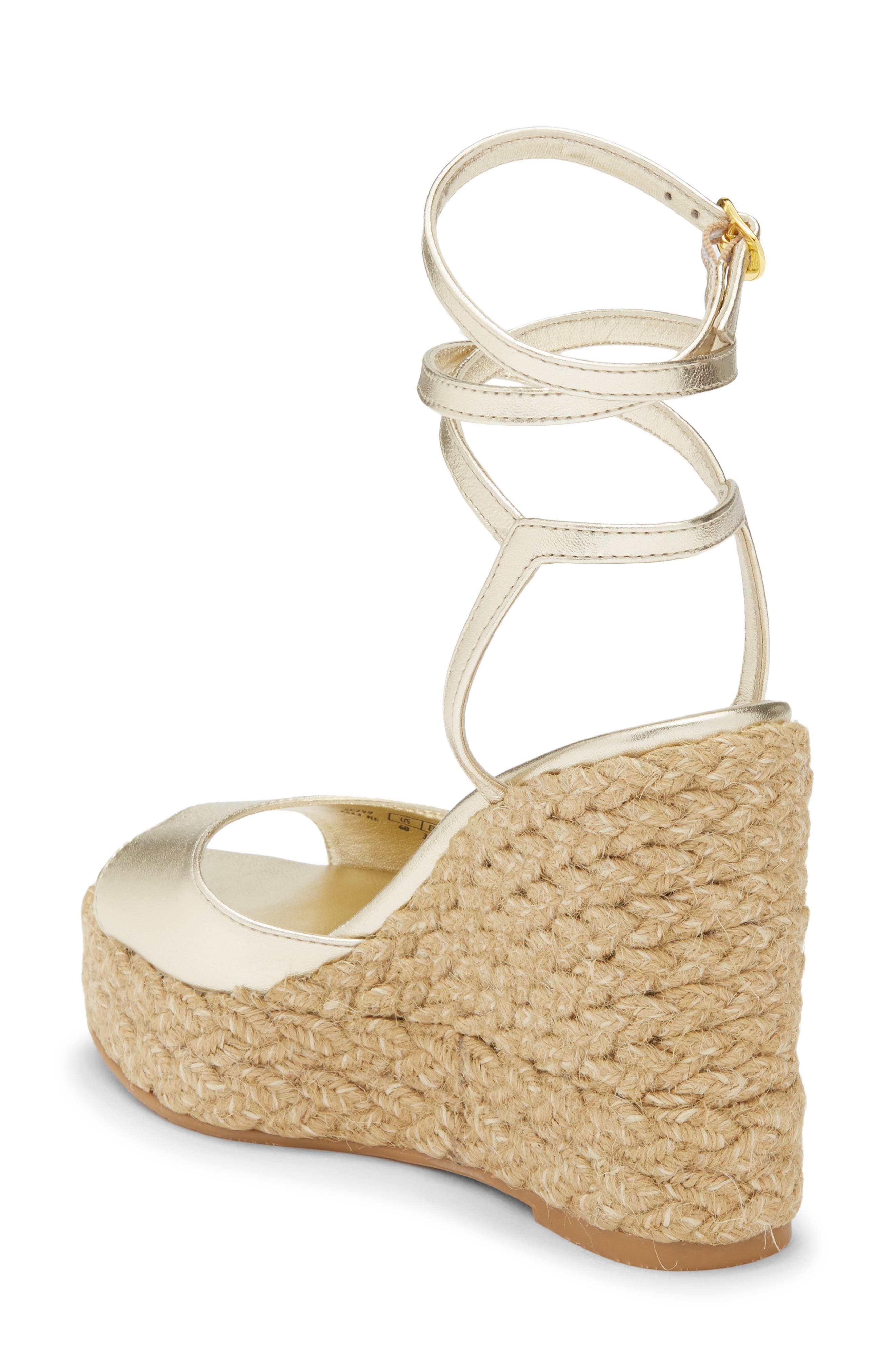 Stuart Weitzman Brylnde Espadrille Wedge Sandal, Alternate, color, Light Gold/ Natural