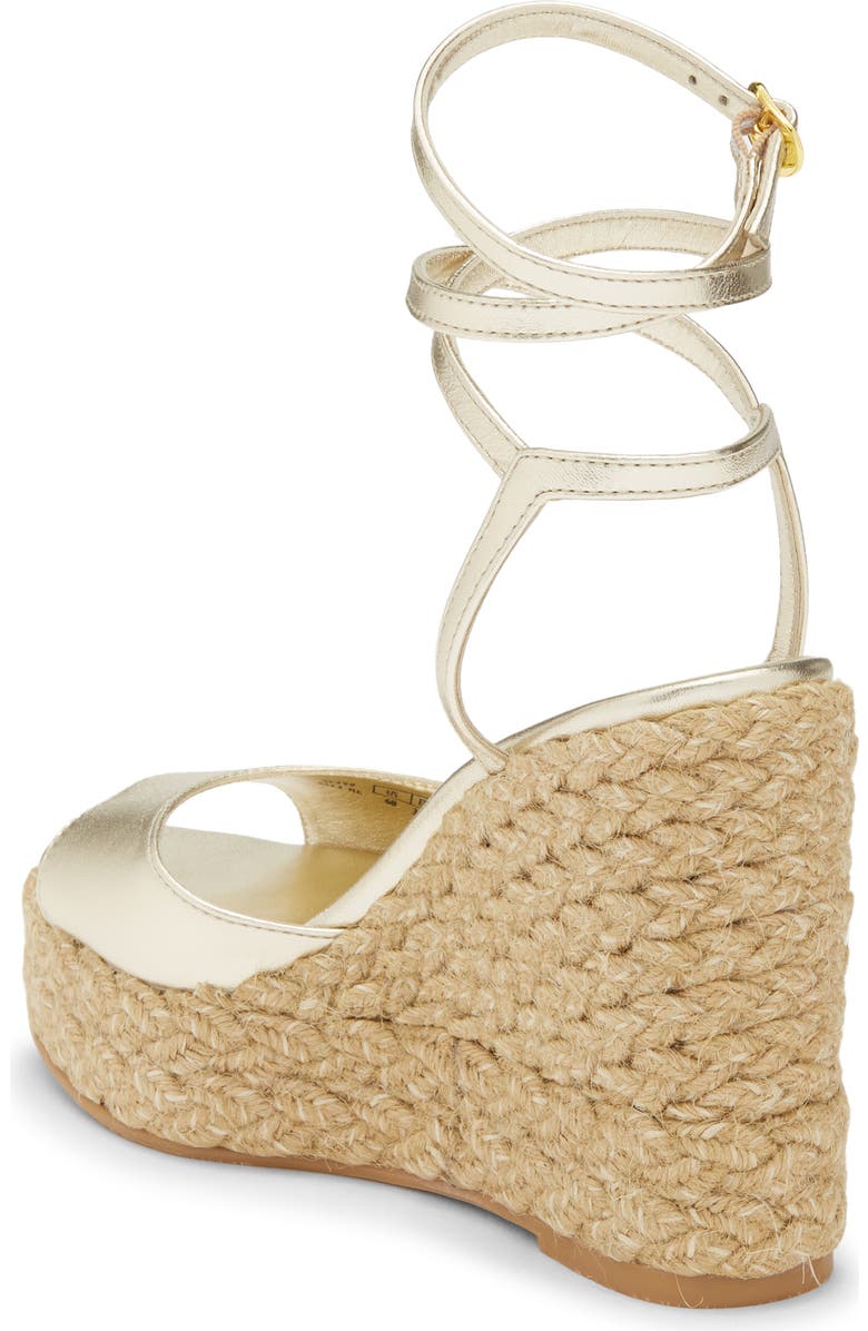 Stuart Weitzman Brylnde Espadrille Wedge Sandal, Alternate, color, Light Gold/ Natural