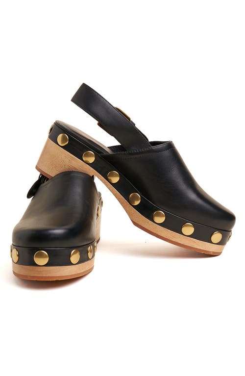 Charlotte Stone Jona Slingback Platform Studded Clog In Black