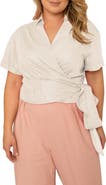 Standards & Practices Iris Short Sleeve Wrap Top