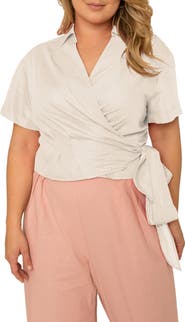Standards & Practices Iris Short Sleeve Wrap Top