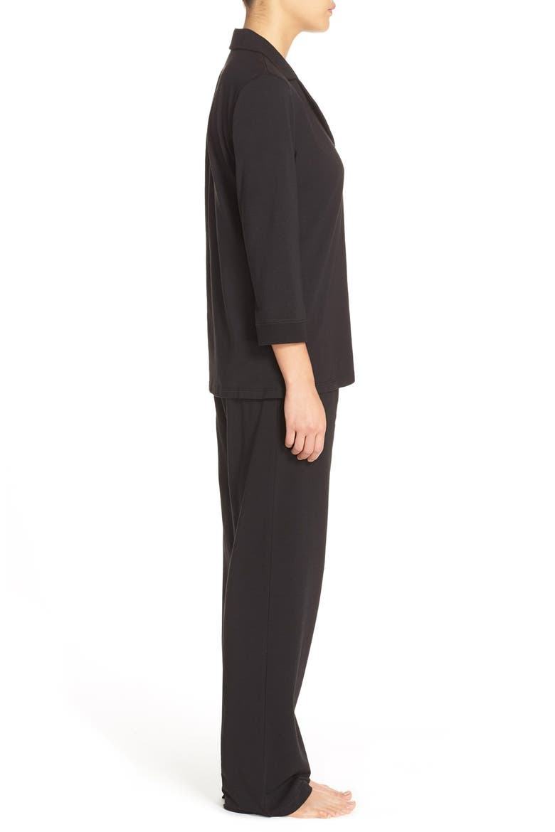 Stretch Pima Cotton Jersey Pajamas, Alternate, color, BLACK