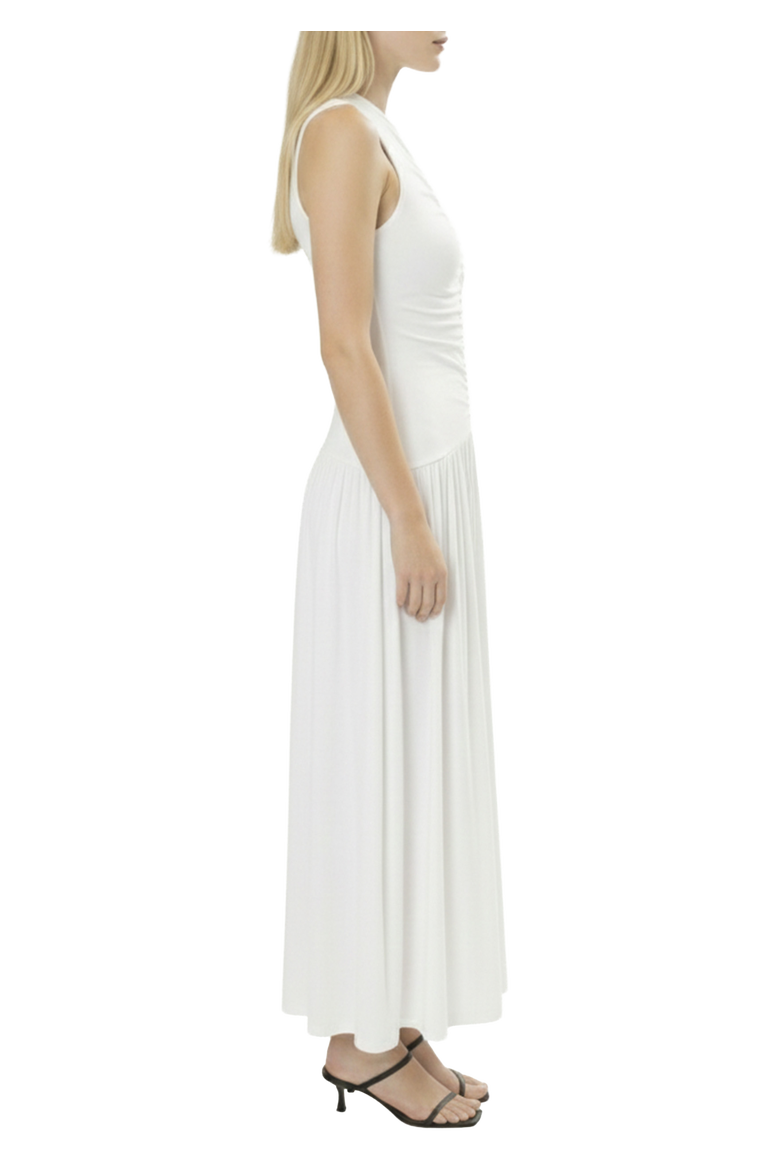 Ella Ruched Jersey Dress, Alternate, color, White