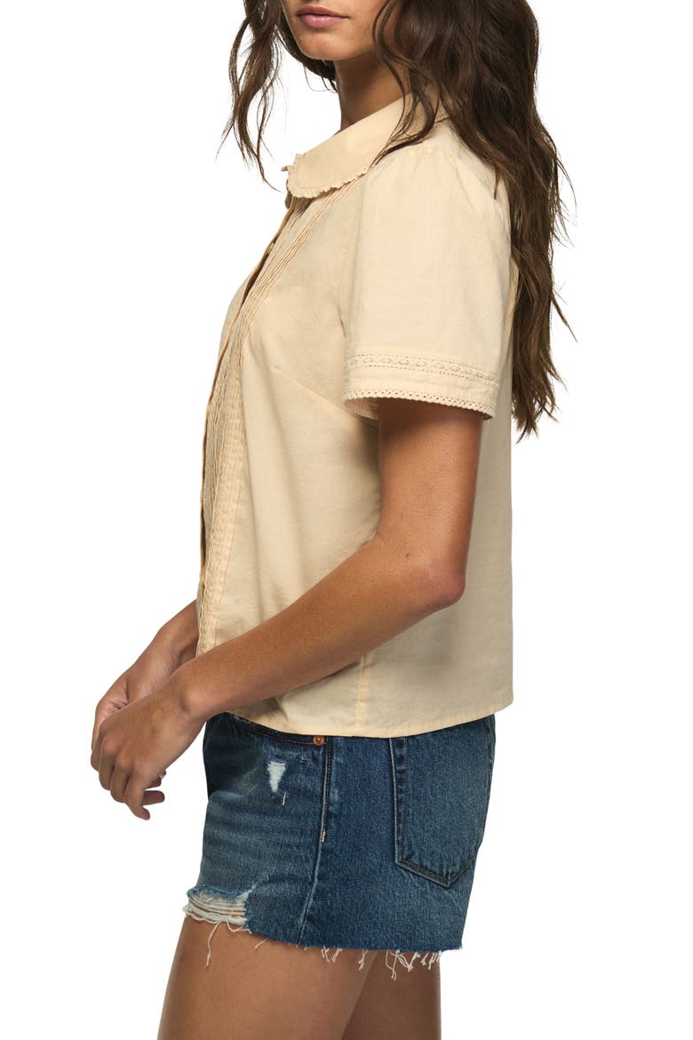 Short Sleeve Peter Pan Button Up Shirt, Alternate, color, BLUSH