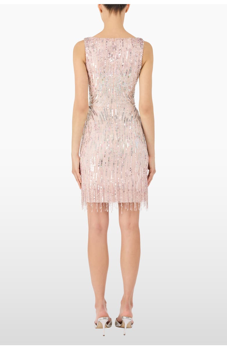 Jenny Packham Swirly Sequin-Embelished Mini Dress, Alternate, color, Sugar
