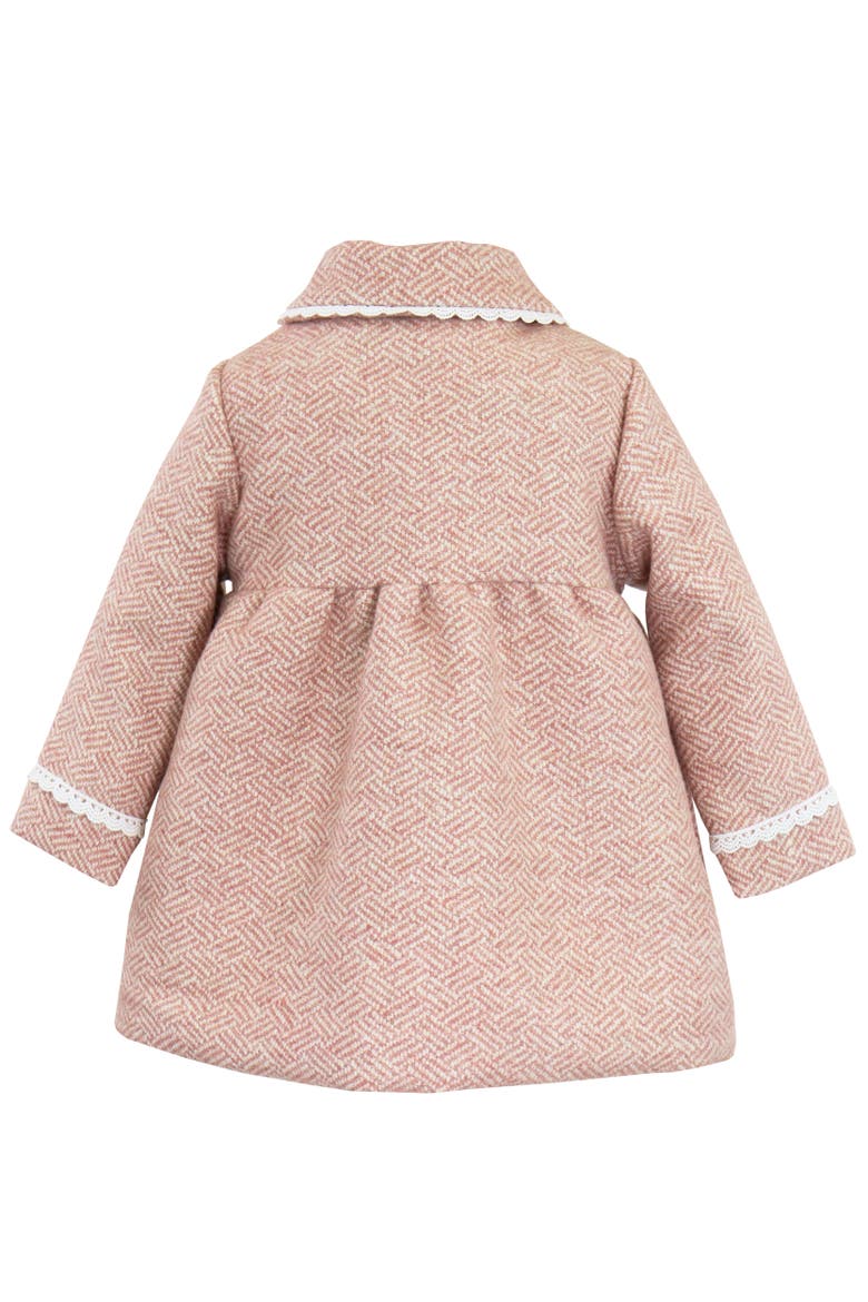 Faux Wool Tweed Scallop Trim Jewel Coat, Alternate, color, Crystal Pink