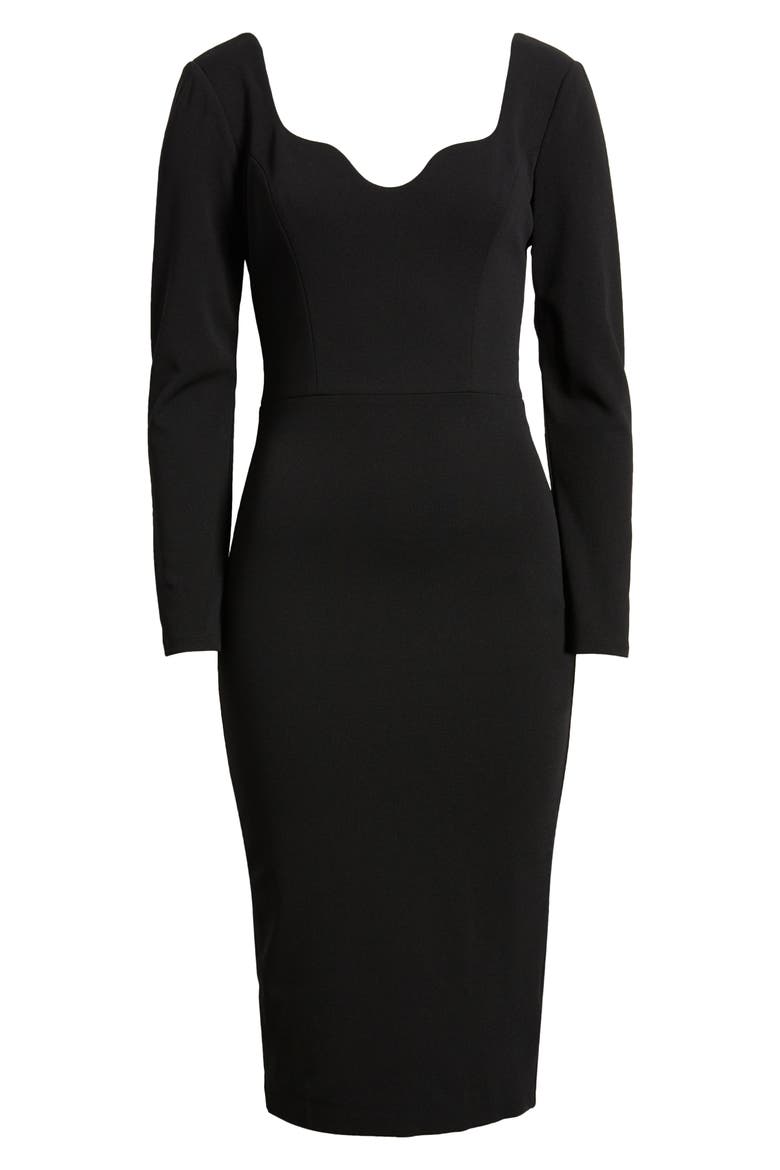 Sonia Long Sleeve Dress, Alternate, color, BLACK