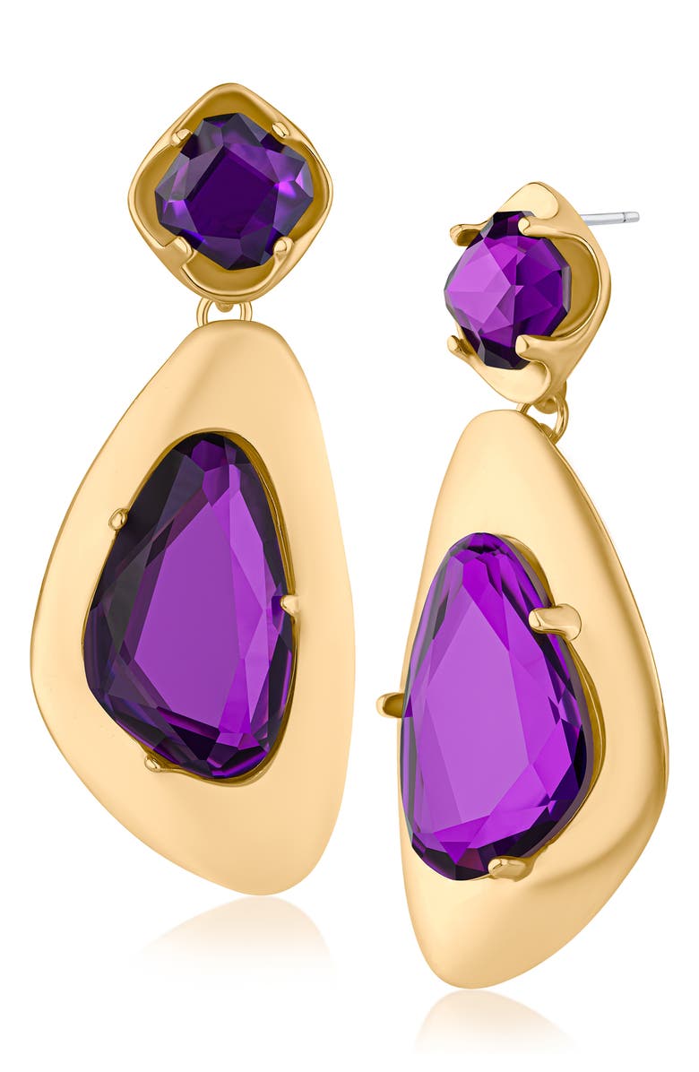 JARDIN Irregular Molten Drop Earrings, Main, color, Lavender/ Gold