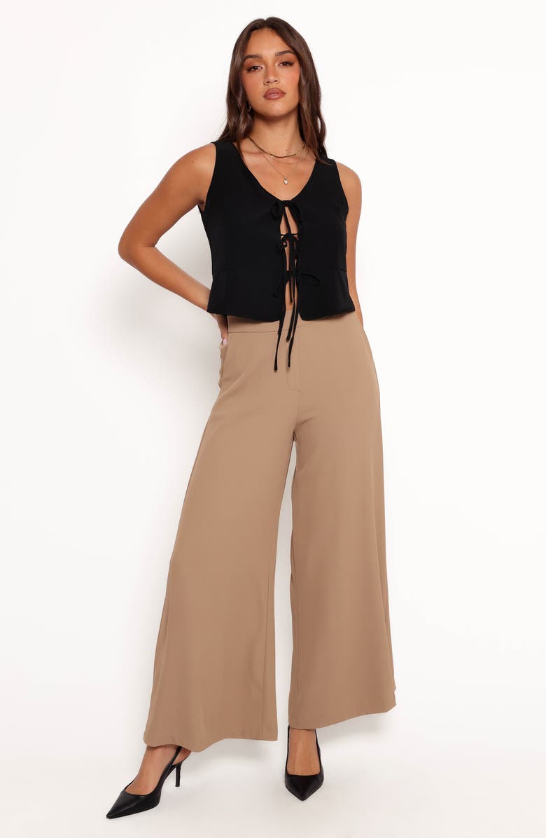 Petal & Pup Laila Wide Leg Crop Pants, Alternate, color, Taupe