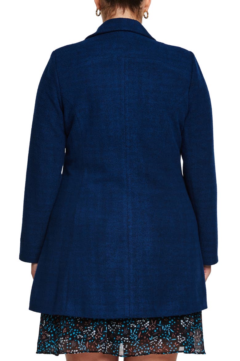 Homeland Herringbone Double Breasted Coat, Alternate, color, NAVY