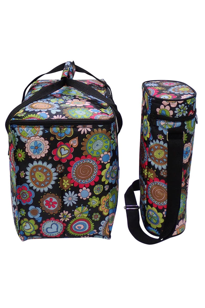 Wine Tote and Cooler Set in Floral Print, Alternate, color, Multicolored