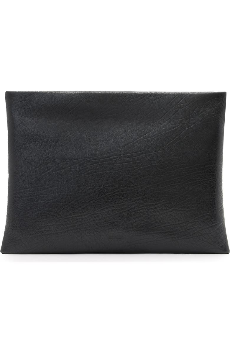 AllSaints Bettina Leather Clutch, Main, color,