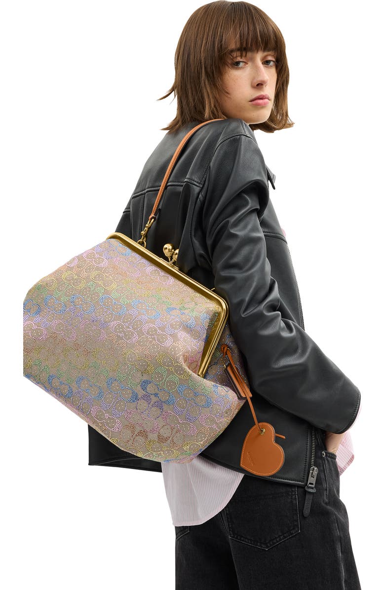 COACH Crystal Signature Jacquard Frame Bag, Alternate, color,