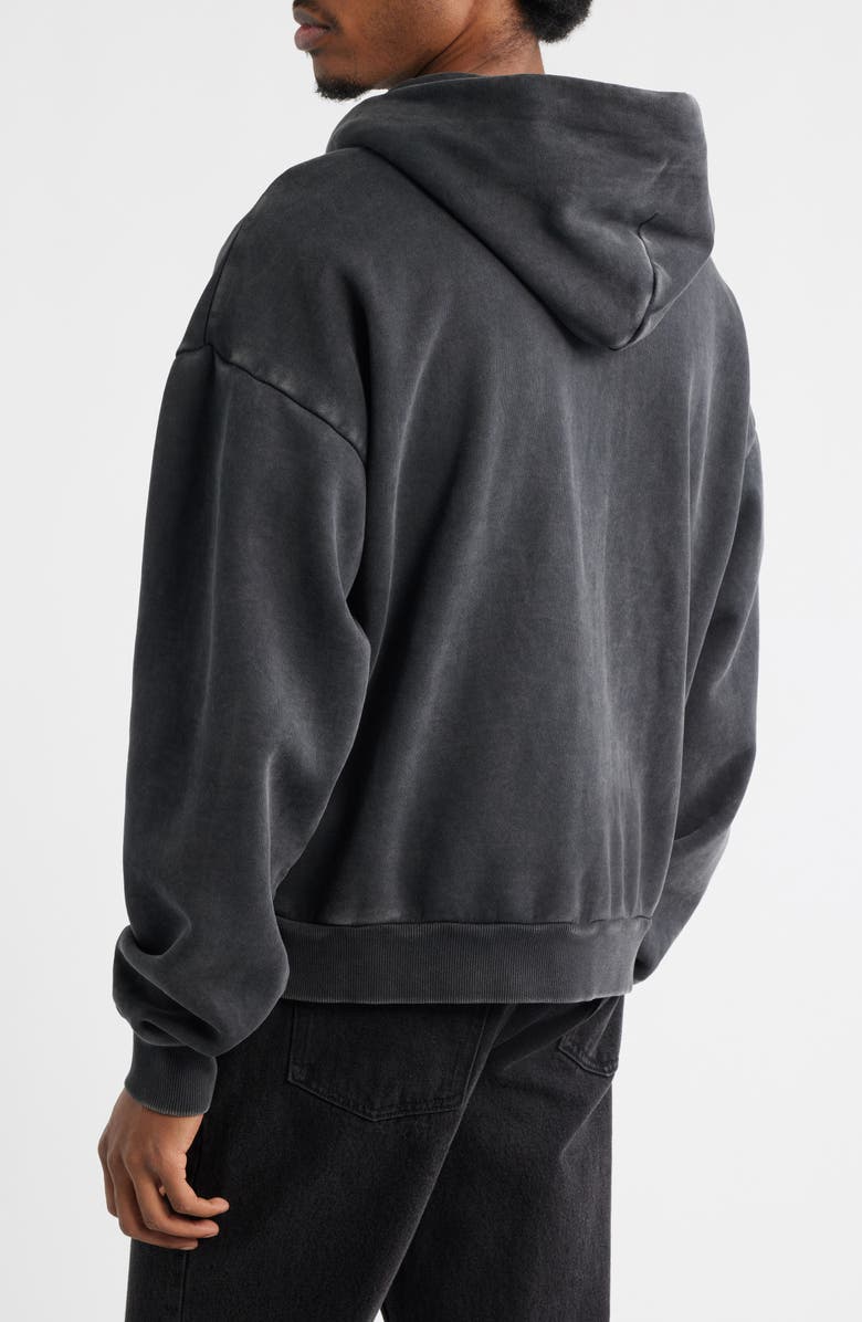 MARKET Shadow Arc Cotton Full Zip Hoodie, Alternate, color, Washed Black