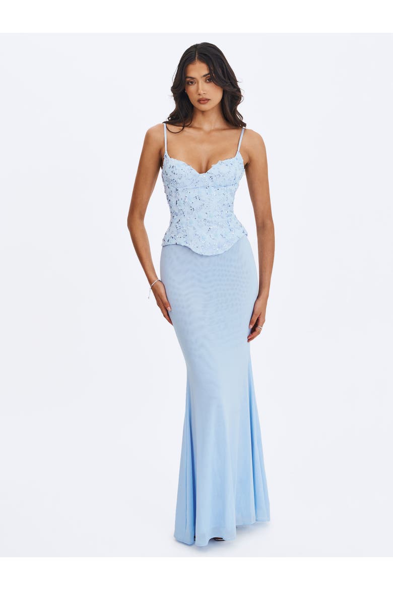 Aurielle Sweetheart Mermaid Peplum Maxi Dress, Alternate, color, Baby Blue