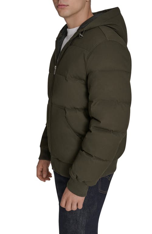 Levi's Quilted Puffer Hoodie Bomber Jacket In Green