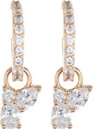 NORDSTROM RACK Cubic Zirconia Cluster Drop Huggie Hoop Earrings