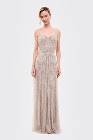 BEAUUT Embellished Sequins Cowl Maxi Dress