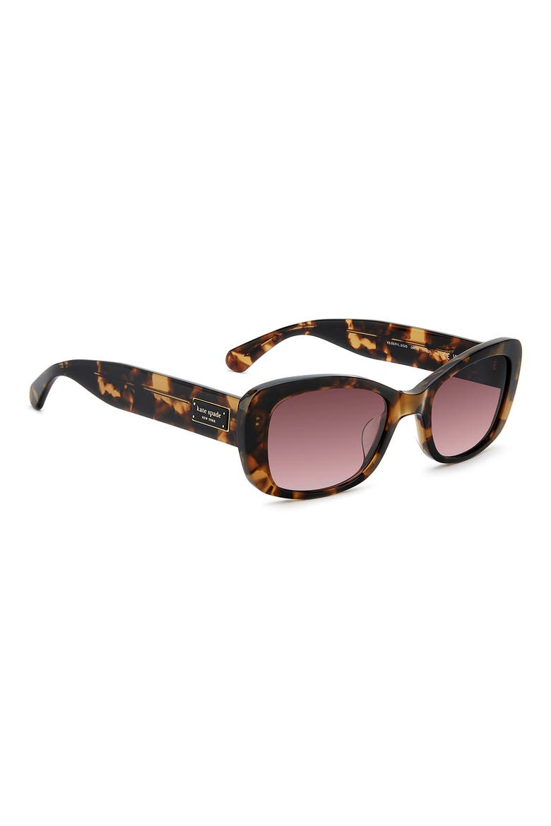 Beryl 53mm Gradient Rectangular Sunglasses, Alternate, color, HAVANA/ BURGUNDYSH