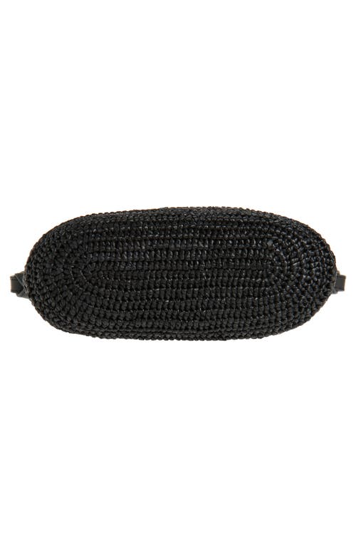 Helen Kaminski Yala Raffia Mini Shoulder Bag In Charcoal/black
