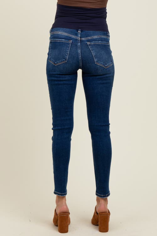 Pinkblush Vintage Wash Maternity Skinny Jeans In Blue
