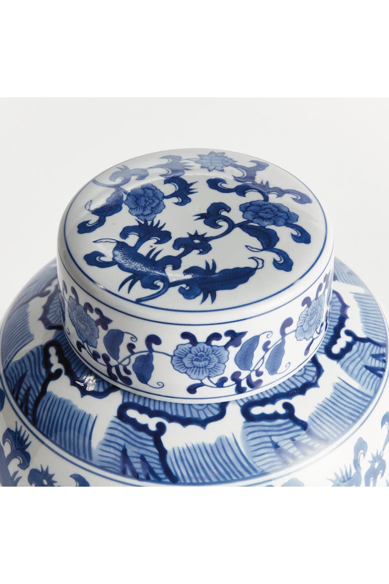 Barclay Butera Dynasty Blossom Lidded Jar - Chinoiserie, Alternate, color, Blue