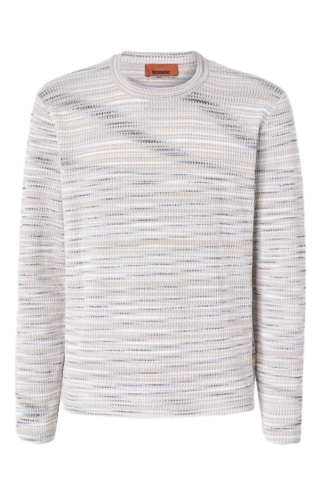 Ribbed Crew-neck Flamed Cotton Pullover - image 2