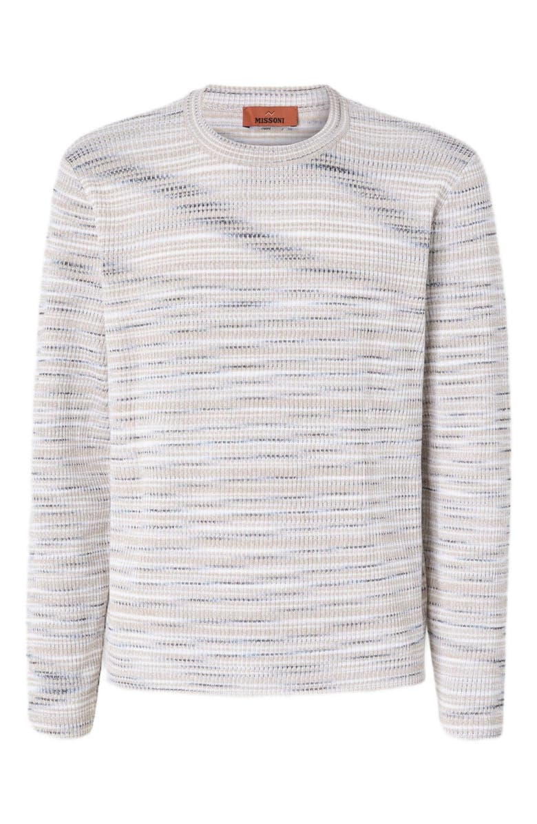 Missoni Ribbed Crew-neck Flamed Cotton Pullover, Alternate, color, Multicoloured