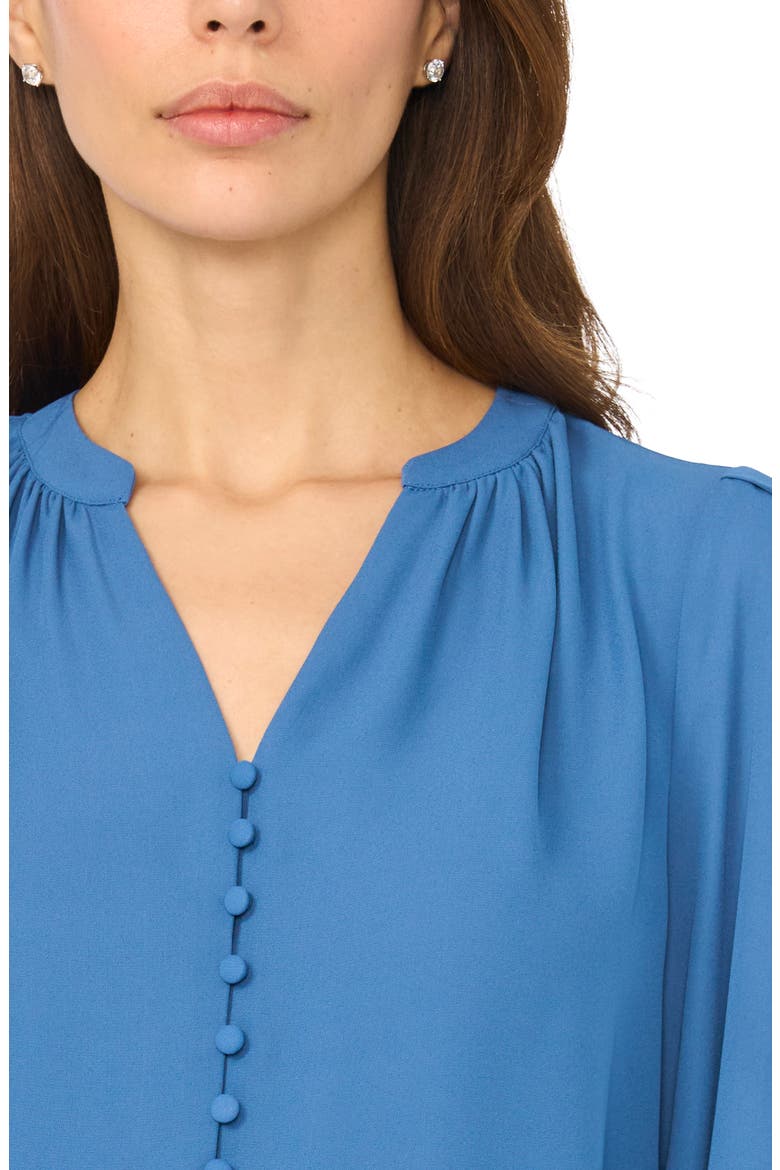 Lace Cuffed Button-Front Top, Alternate, color, BLUE HAZE
