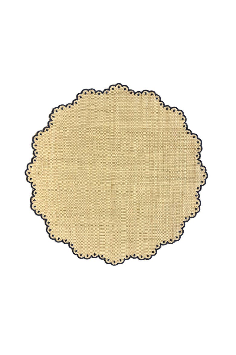 Round Polka Dot Buriti Placemat, Main, color, Navy