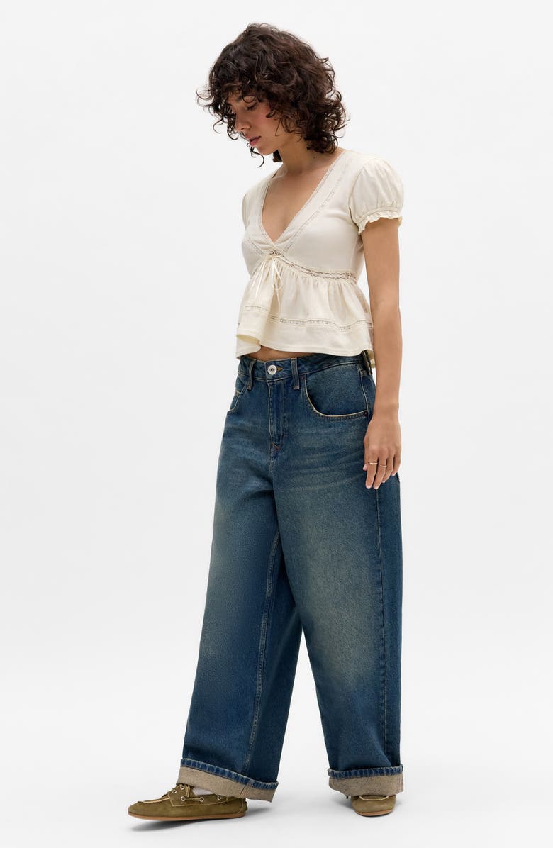 BDG Urban Outfitters Jaya Low Rise Wide Leg Jeans, Alternate, color, Tinted Blue