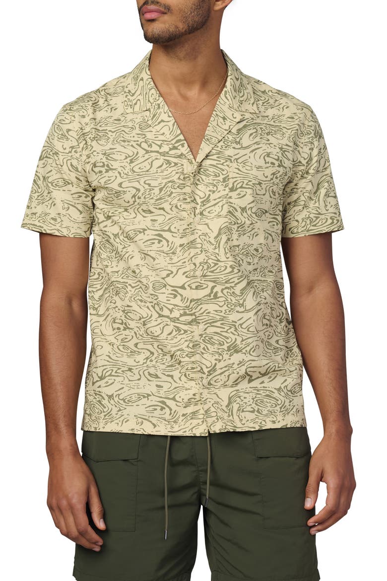 Abstract Cotton Camp Shirt, Main, color, TROPICAL GREEN