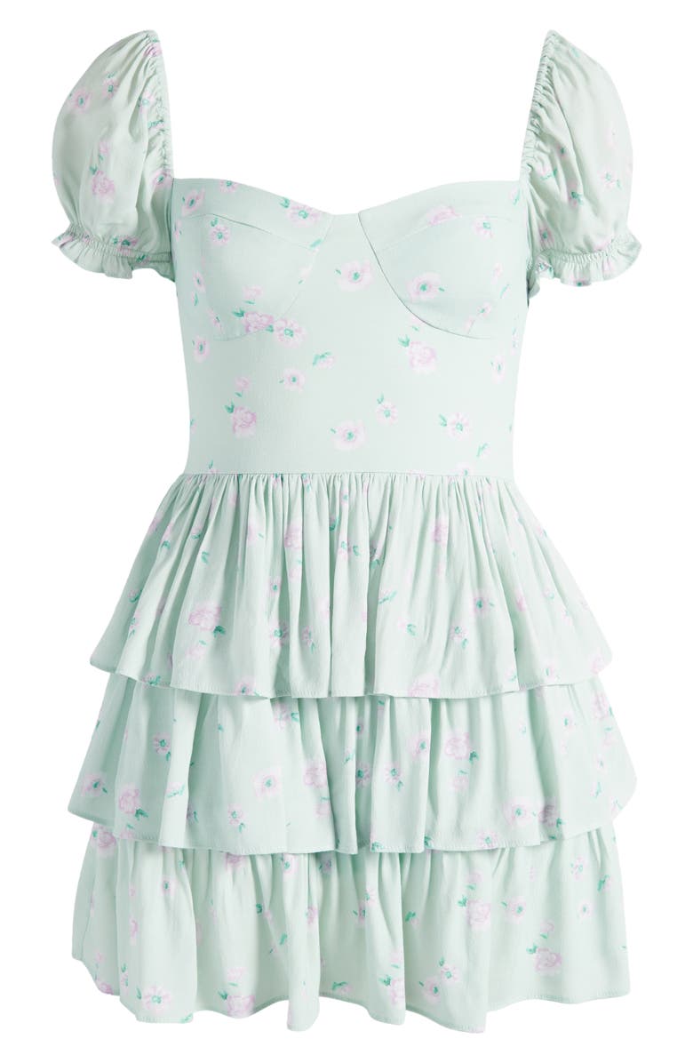 WAYF Floral Corset Tiered Dress, Alternate, color, 