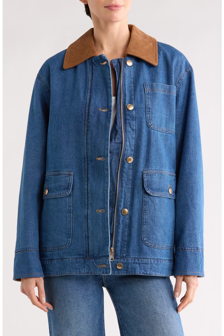 Relaxed Fit Barn Jacket, Main, color, MEDIUM WASH