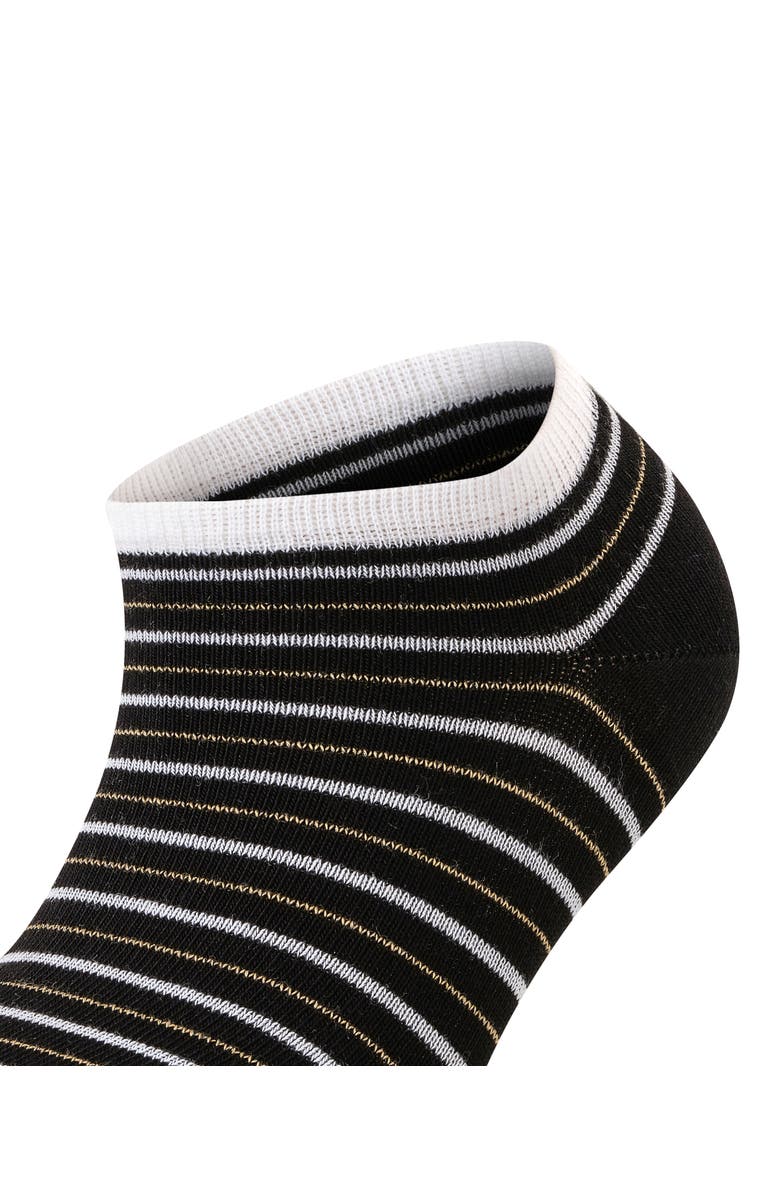 Falke Stripe Shimmer Sneaker Socks, Alternate, color, Black