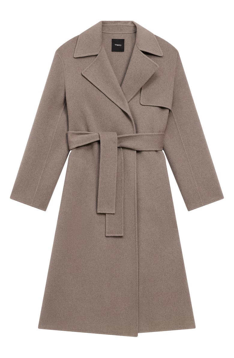 Theory Wool Blend Trench Coat, Main, color, Cinder Melange