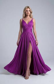 Jessica Angel Cross Front Neck Empire Waist Satin Gown