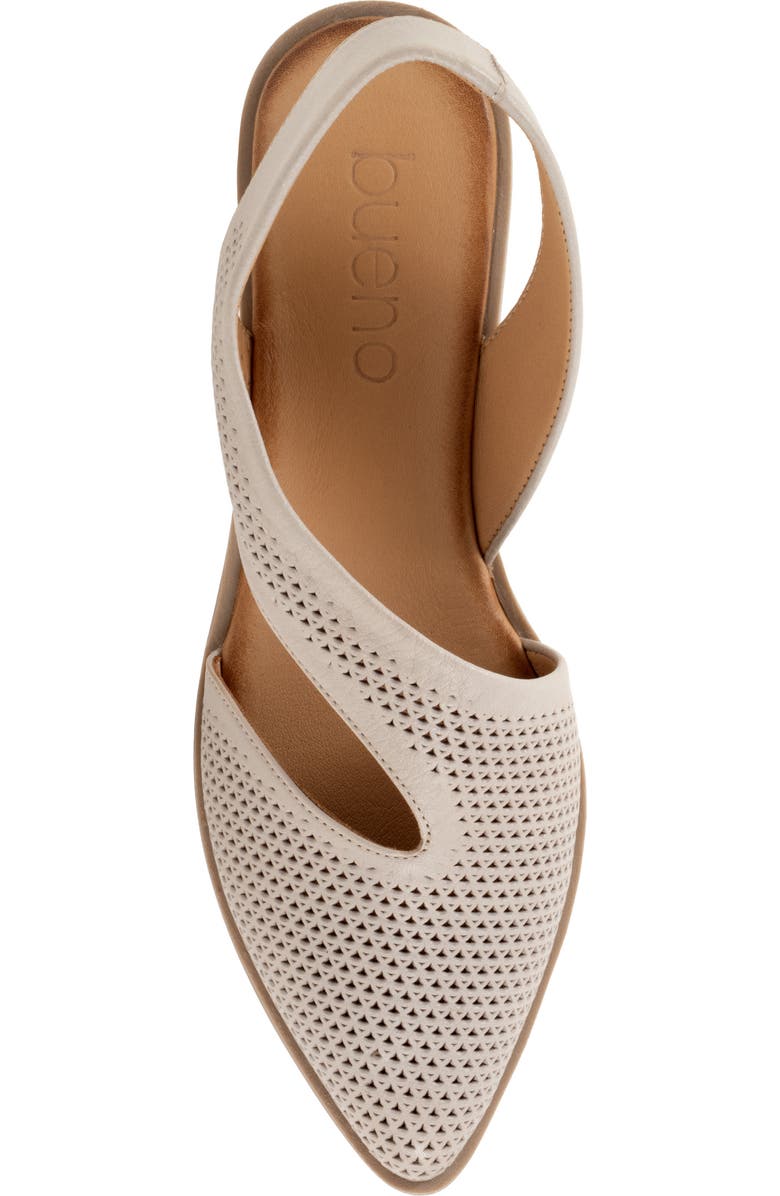 Bueno Bianca Perf Slingback Pointed Toe Flat, Alternate, color, Light Grey